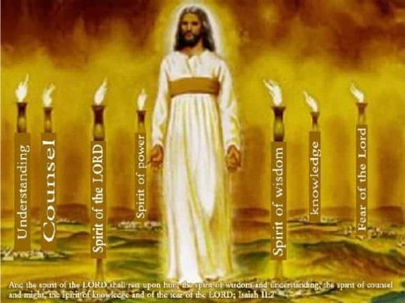 Each is a characteristic of G-d. Jesus was given all seven of the lamps he was light of the world.